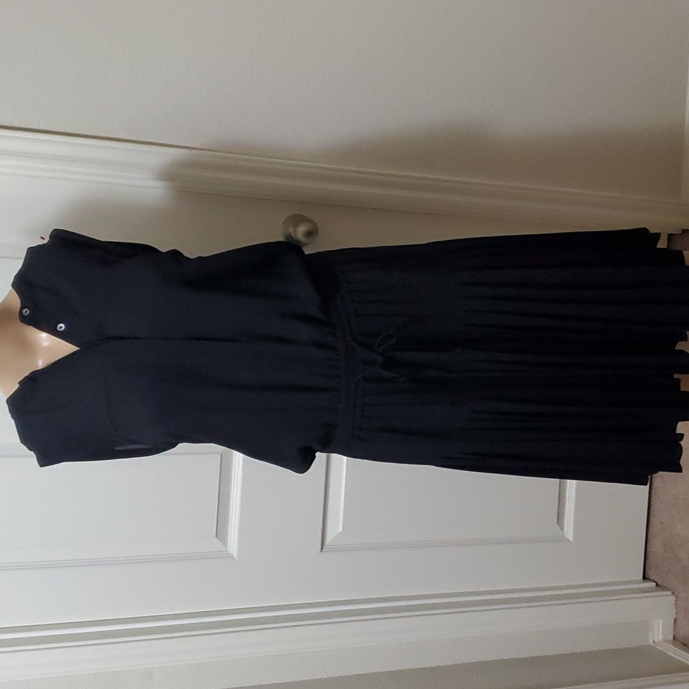 Vince s placket button upper smocked waist pleated lower flowy midi